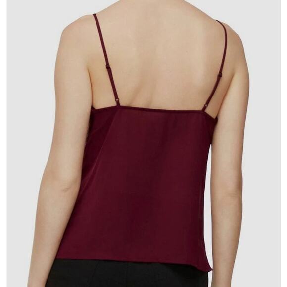 J Brand Y2K Glam Shimmer V-Neck Camisole S Red Indie Sleaze Vamp Retail $395 - Picture 4 of 9